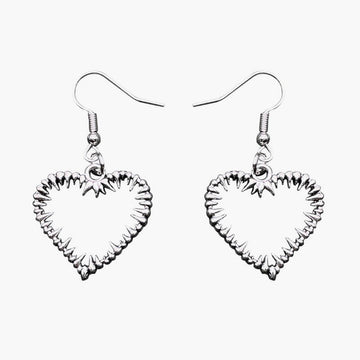 Emo Punk Aesthetic Earrings Heart Inner Spikes Emo Punk Aesthetic Earrings Heart Inner Spikes