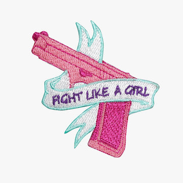 Fight Like A Girl Pink Pistol Patch - Aesthetic Clothes Shop Fight Like A Girl Pink Pistol Patch - Aesthetic Clothes Shop