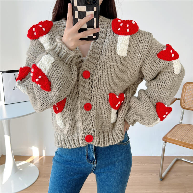 Fly Agaric Cardigan Crochet Aesthetic Fly Agaric Cardigan Crochet Aesthetic