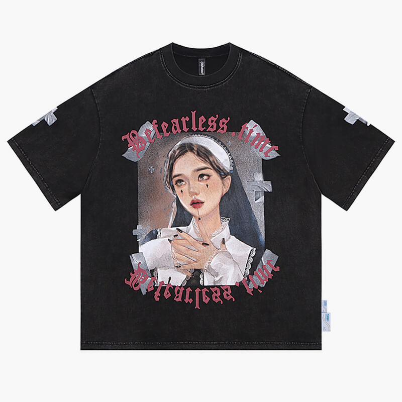 Goth Nun Girl Aesthetic T-Shirt Goth Nun Girl Aesthetic T-Shirt