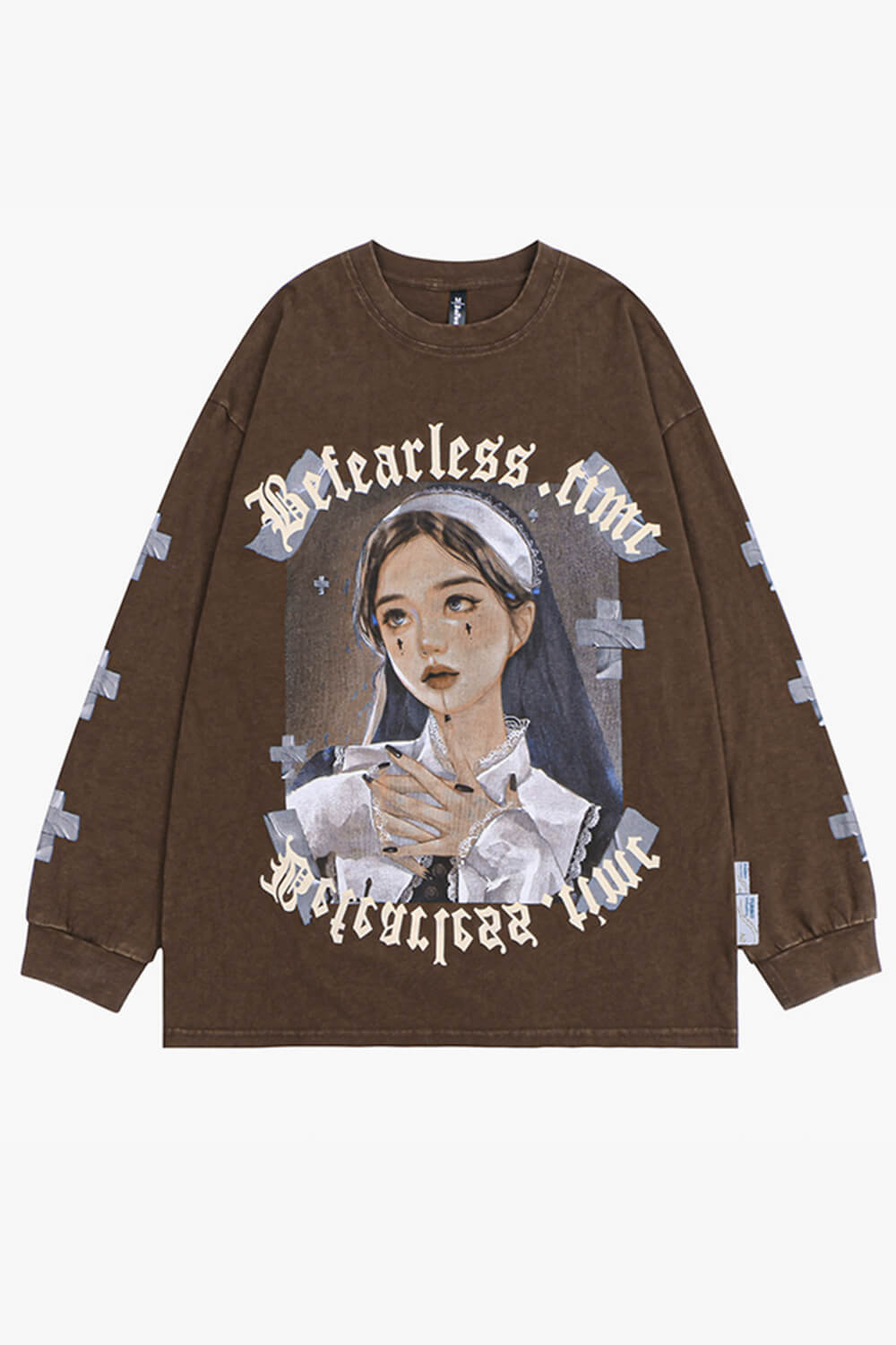 Goth Nun Girl Sweatshirt Darkcore Aesthetic Goth Nun Girl Sweatshirt Darkcore Aesthetic