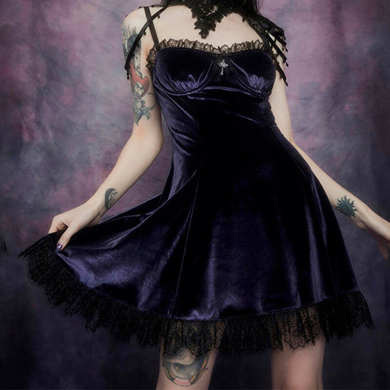 Gothcore Black Velvet Dress Gothcore Black Velvet Dress