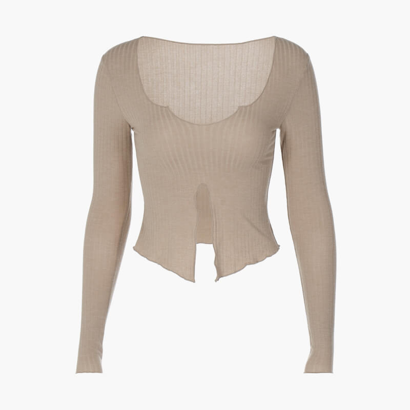 Grunge Fairy Long Sleeve Top Low Middle Split Grunge Fairy Long Sleeve Top Low Middle Split