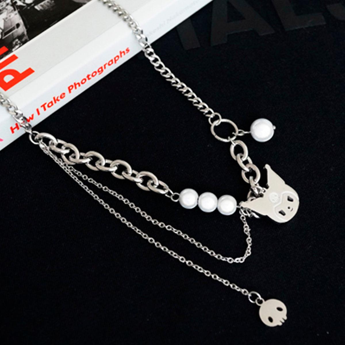 Grunge Kuromi Chain Necklace - Aesthetic Clothes Shop Grunge Kuromi Chain Necklace - Aesthetic Clothes Shop