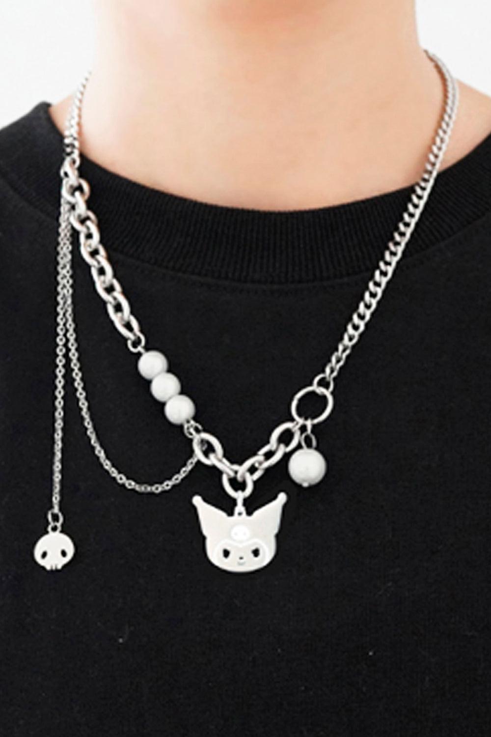 Grunge Kuromi Chain Necklace - Aesthetic Clothes Shop Grunge Kuromi Chain Necklace - Aesthetic Clothes Shop