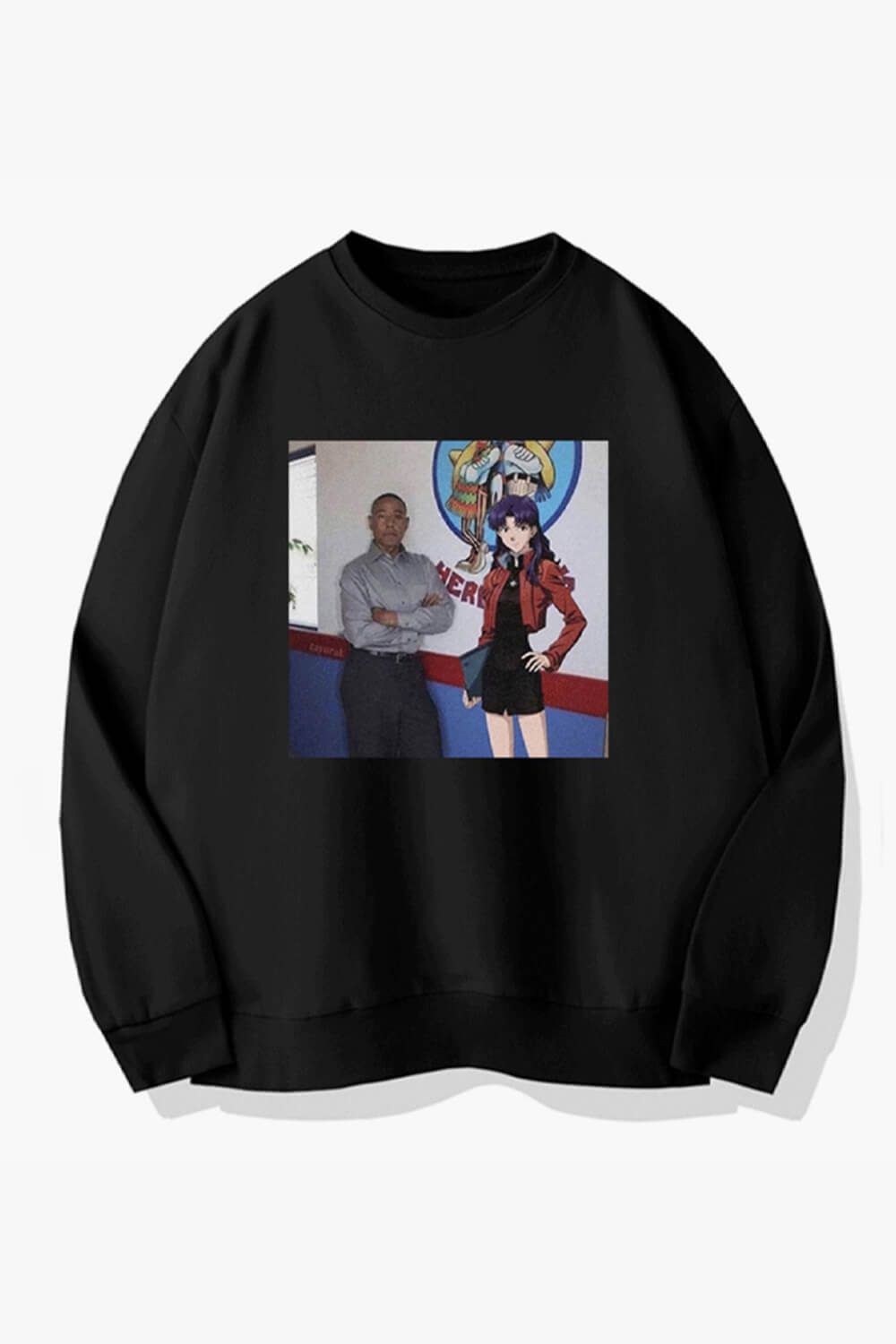 Gus Fring and Misato Katsuragi Sweatshirt Breaking Bad Gus Fring and Misato Katsuragi Sweatshirt Breaking Bad