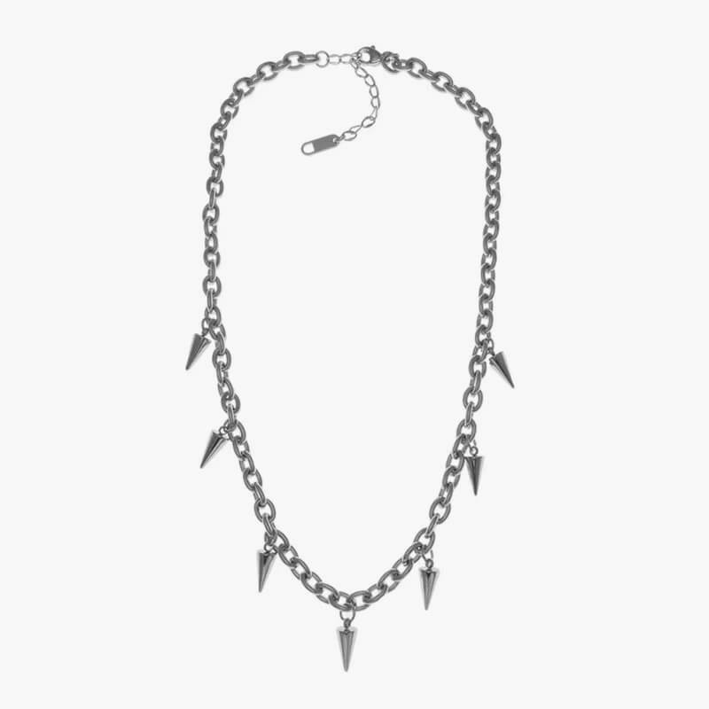 Hanging Spikes Grunge Chain Necklace Hanging Spikes Grunge Chain Necklace