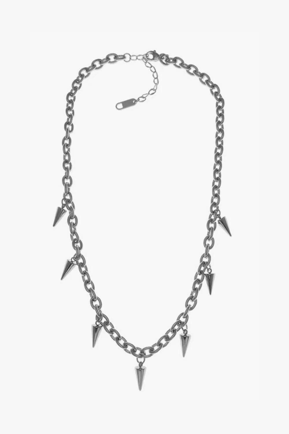 Hanging Spikes Grunge Chain Necklace