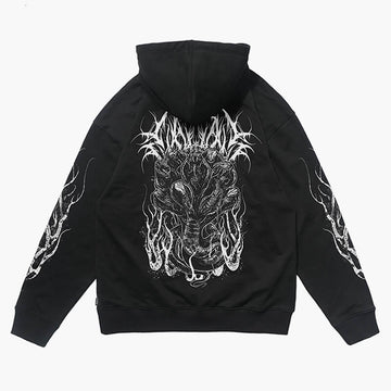 Hardcore Aesthetic Hoodie Many Headed Snake Hardcore Aesthetic Hoodie Many Headed Snake