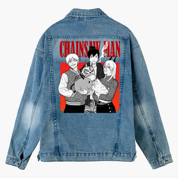 Hayakawa Family Denim Jacket Chainsaw Man Trio - Aesthetic Clothes Shop Hayakawa Family Denim Jacket Chainsaw Man Trio - Aesthetic Clothes Shop
