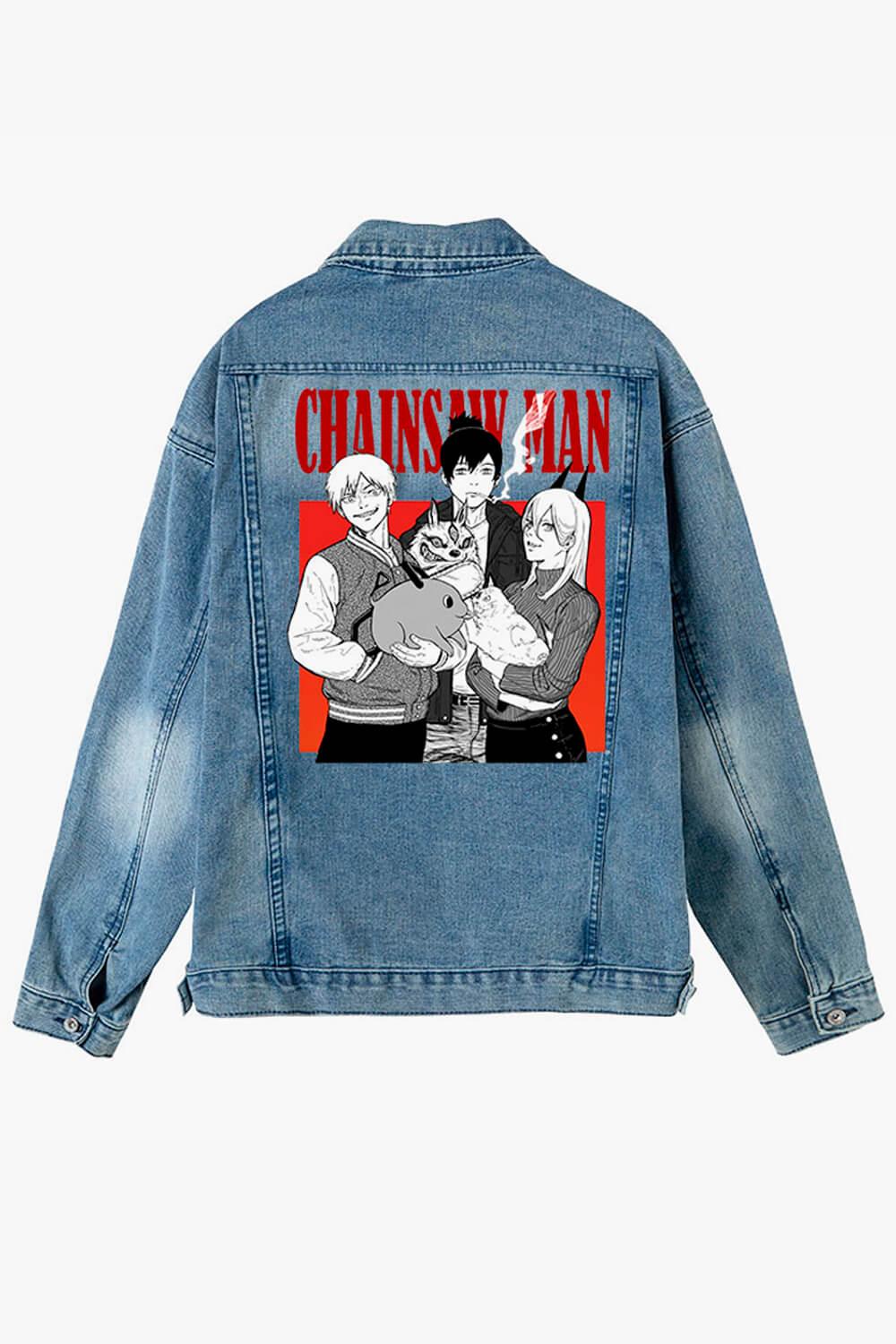 Hayakawa Family Denim Jacket Chainsaw Man Trio - Aesthetic Clothes Shop Hayakawa Family Denim Jacket Chainsaw Man Trio - Aesthetic Clothes Shop