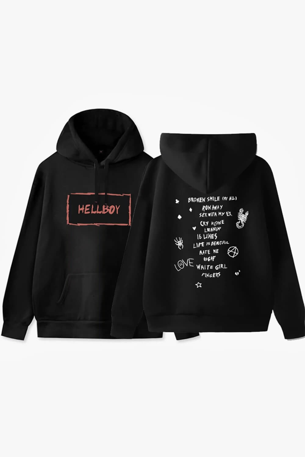 Hellboy Aesthetic Hoodie Lil Peep Style Hellboy Aesthetic Hoodie Lil Peep Style