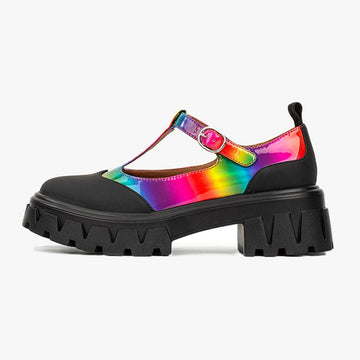 Holo Rainbow Platform Shoes Kidcore Aesthetic - Aesthetic Clothes Shop Holo Rainbow Platform Shoes Kidcore Aesthetic - Aesthetic Clothes Shop