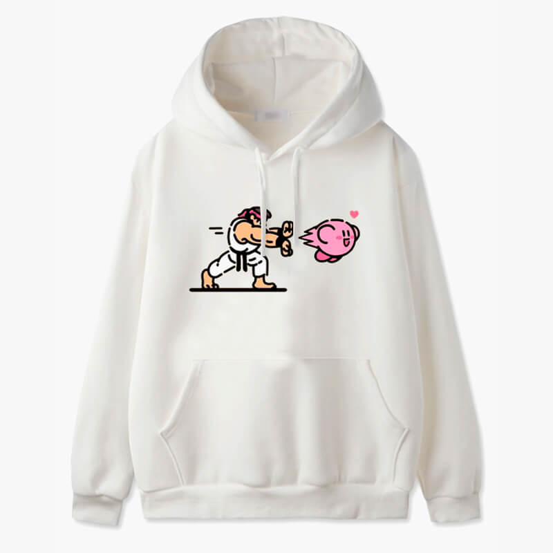 Hoodie Kirby Hadouken Arcade Gamer Aesthetic Hoodie Kirby Hadouken Arcade Gamer Aesthetic