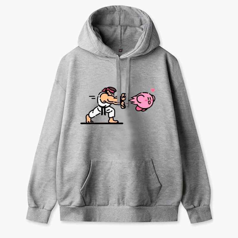 Hoodie Kirby Hadouken Arcade Gamer Aesthetic Hoodie Kirby Hadouken Arcade Gamer Aesthetic