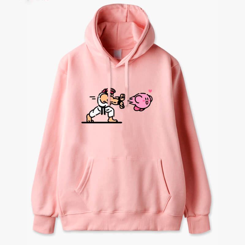 Hoodie Kirby Hadouken Arcade Gamer Aesthetic Hoodie Kirby Hadouken Arcade Gamer Aesthetic