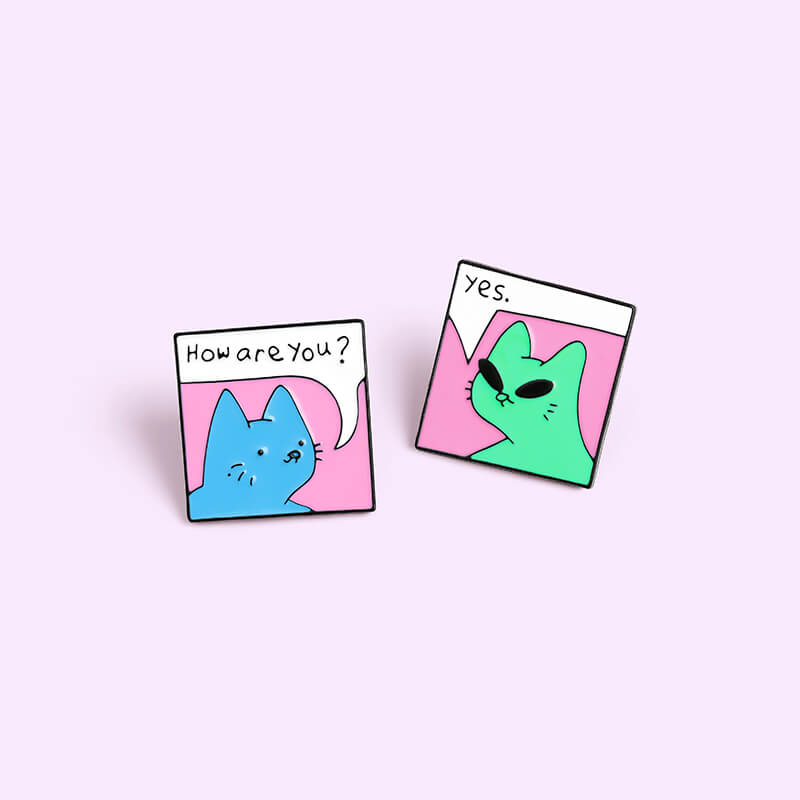 How Are You Yes Alien Cat Enamel Pin How Are You Yes Alien Cat Enamel Pin