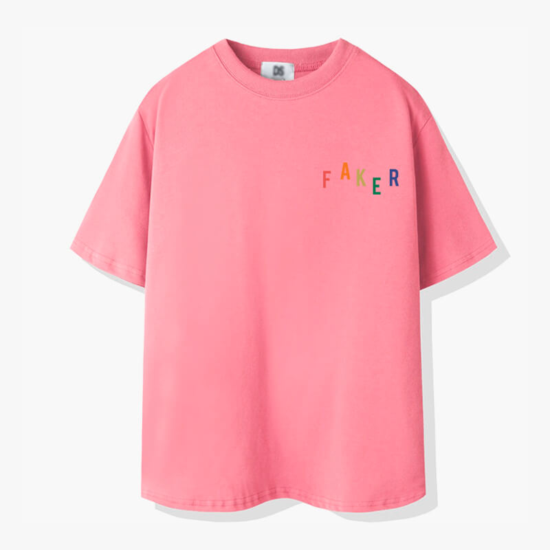 Indie Aesthetic Colored Letters Faker T-Shirt Indie Aesthetic Colored Letters Faker T-Shirt