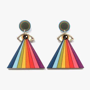 Infinite Eye Rainbow Prism Earrings - Aesthetic Clothes Shop Infinite Eye Rainbow Prism Earrings - Aesthetic Clothes Shop