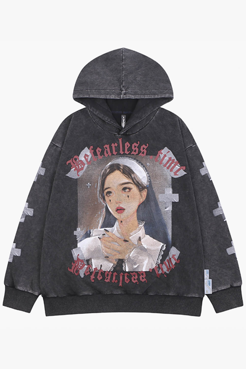 Japanese Goth Nun Girl Hoodie Dark Grunge Aesthetic Japanese Goth Nun Girl Hoodie Dark Grunge Aesthetic