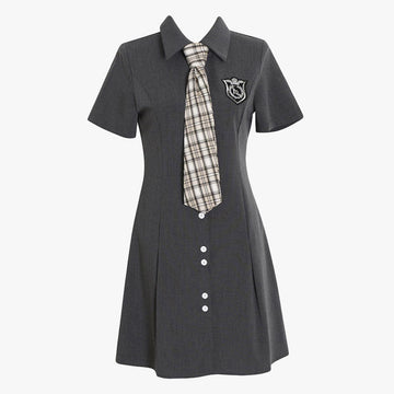 Japanese Student Style Gray Dress - Aesthetic Clothes Shop Japanese Student Style Gray Dress - Aesthetic Clothes Shop