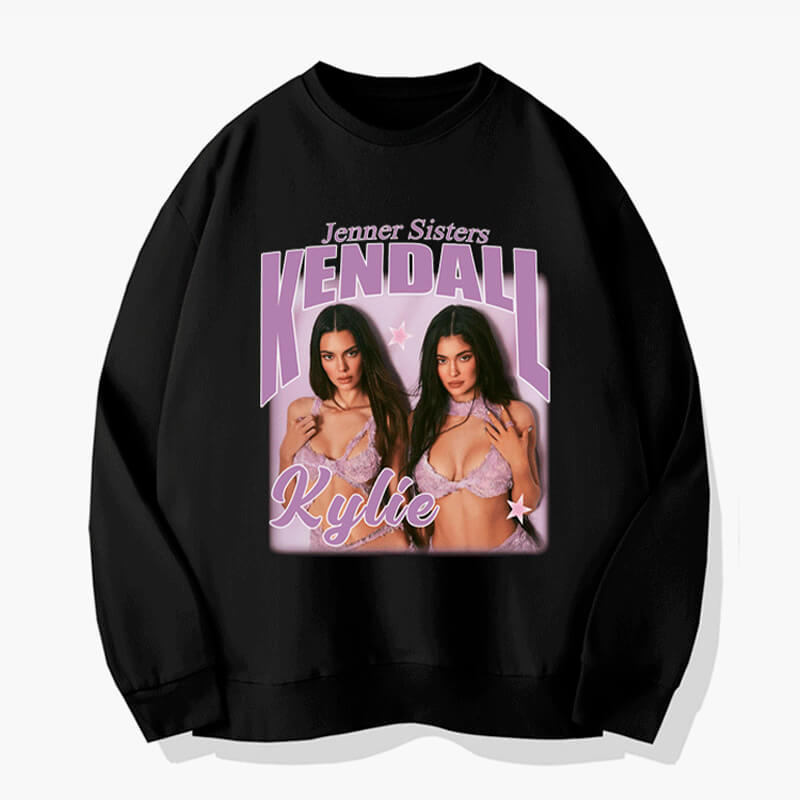 Jenner Sisters Sweatshirt Hot Retro Aesthetic Jenner Sisters Sweatshirt Hot Retro Aesthetic
