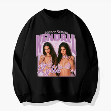 Jenner Sisters Sweatshirt Hot Retro Aesthetic Jenner Sisters Sweatshirt Hot Retro Aesthetic