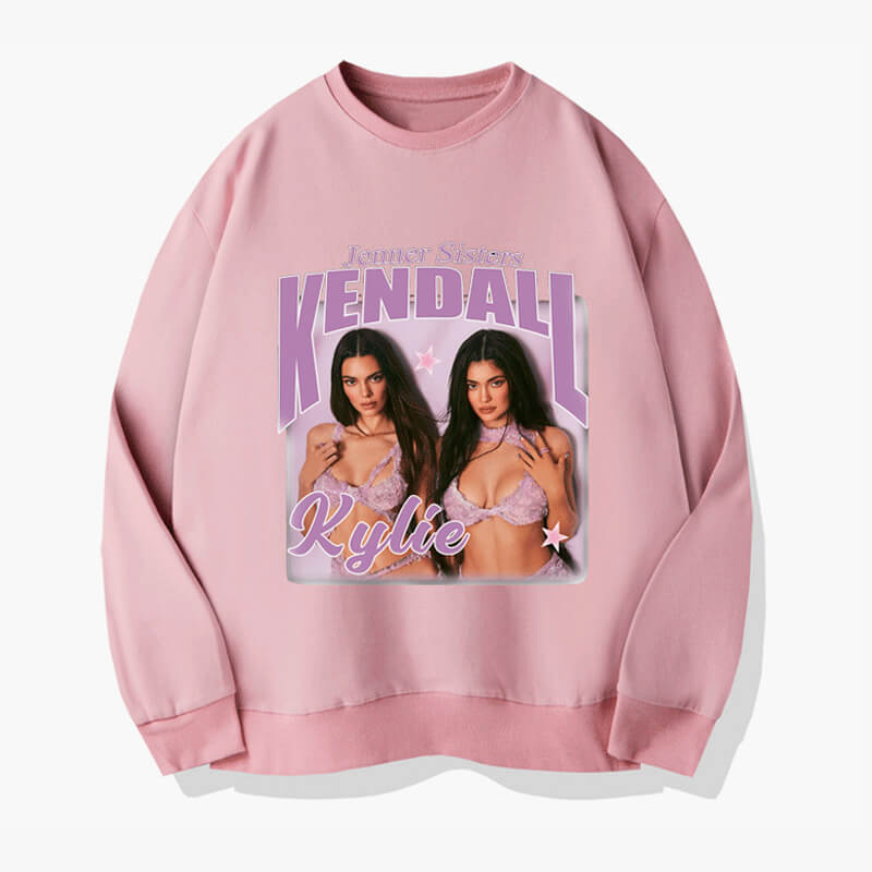 Jenner Sisters Sweatshirt Hot Retro Aesthetic Jenner Sisters Sweatshirt Hot Retro Aesthetic