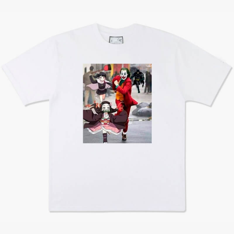 Joker and Nezuko Running Away Anime T-Shirt Joker and Nezuko Running Away Anime T-Shirt