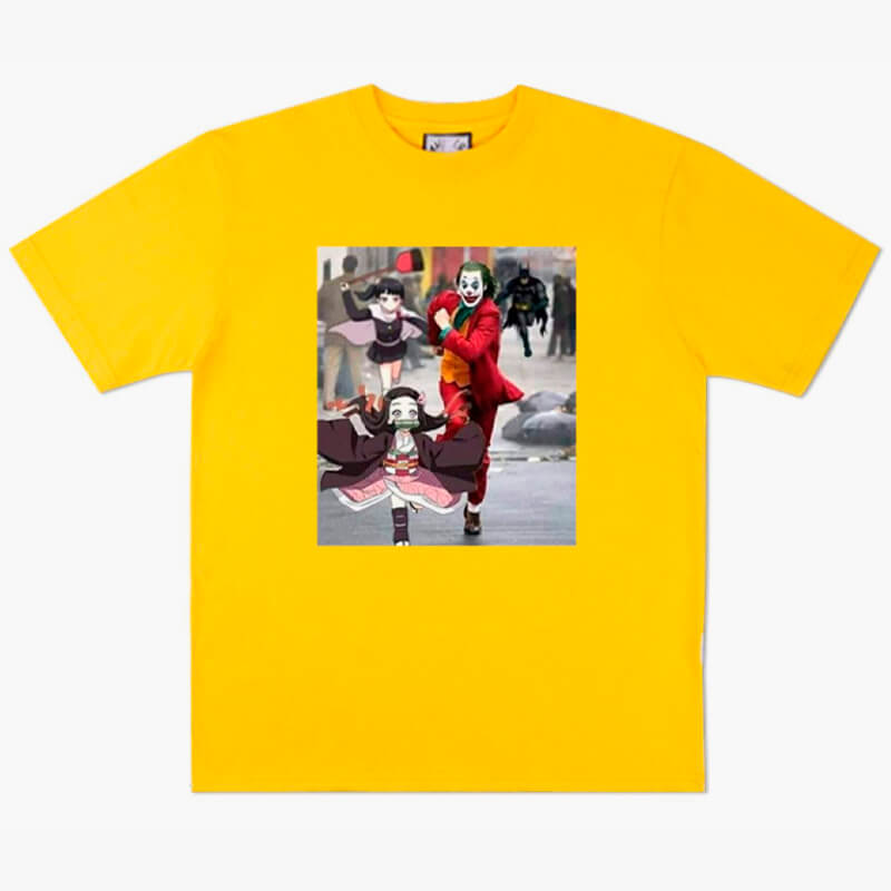 Joker and Nezuko Running Away Anime T-Shirt Joker and Nezuko Running Away Anime T-Shirt