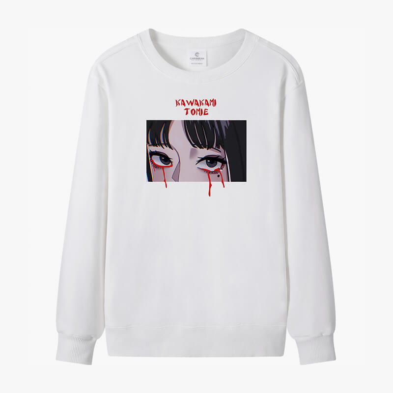 Junji Ito Tomie Bleeding Eyes Sweatshirt Junji Ito Tomie Bleeding Eyes Sweatshirt