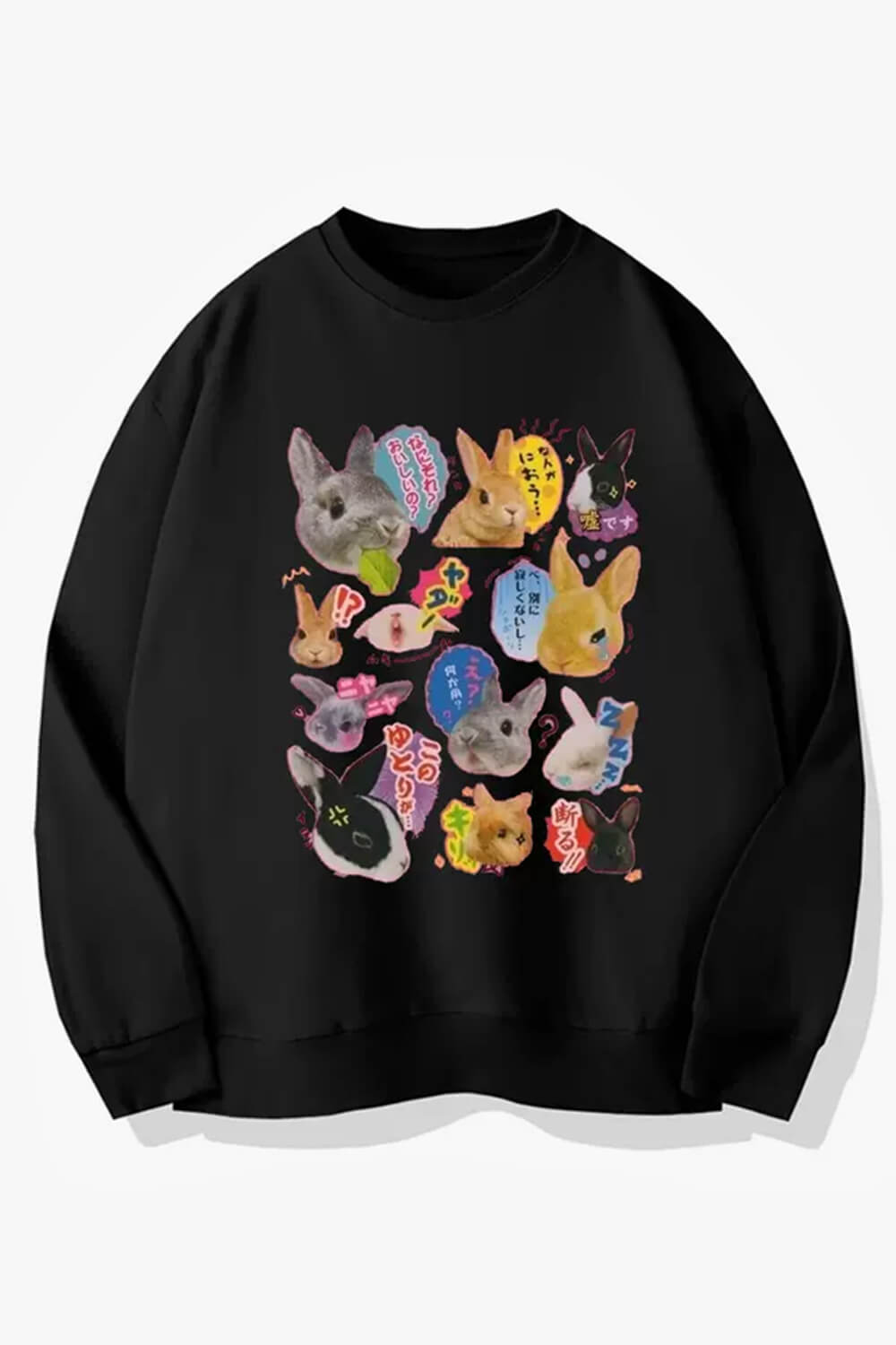 Kawaii Aesthetic Rabbits Collage Sweatshirt Kawaii Aesthetic Rabbits Collage Sweatshirt