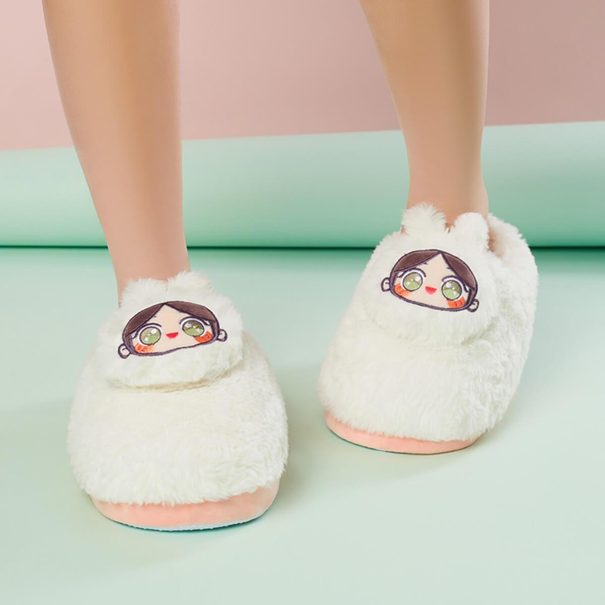Kawaii Anime Face Slippers Plush - Aesthetic Clothes Shop Kawaii Anime Face Slippers Plush - Aesthetic Clothes Shop