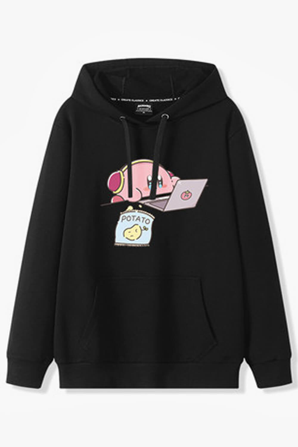 Kawaii Kirby With Laptop and Chips Hoodie Kawaii Kirby With Laptop and Chips Hoodie