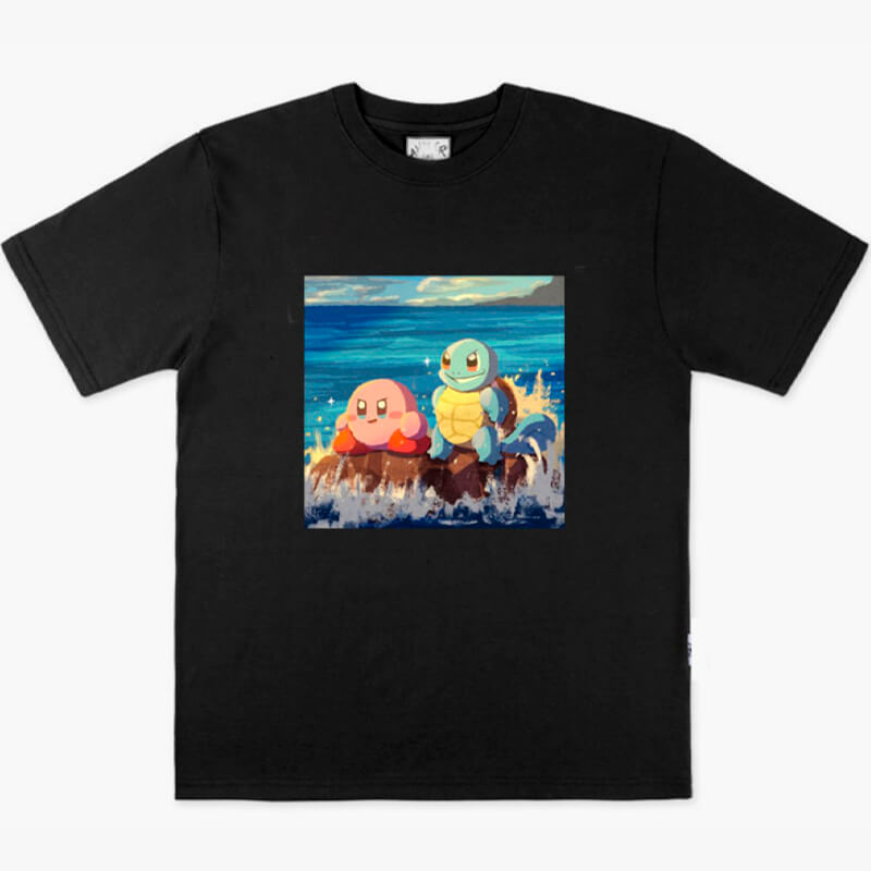 Kirby and Squirtle T-Shirt Anime Meme Aesthetic Kirby and Squirtle T-Shirt Anime Meme Aesthetic