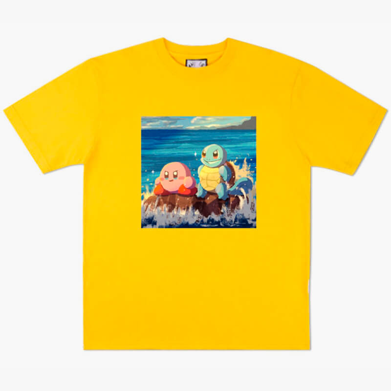 Kirby and Squirtle T-Shirt Anime Meme Aesthetic Kirby and Squirtle T-Shirt Anime Meme Aesthetic