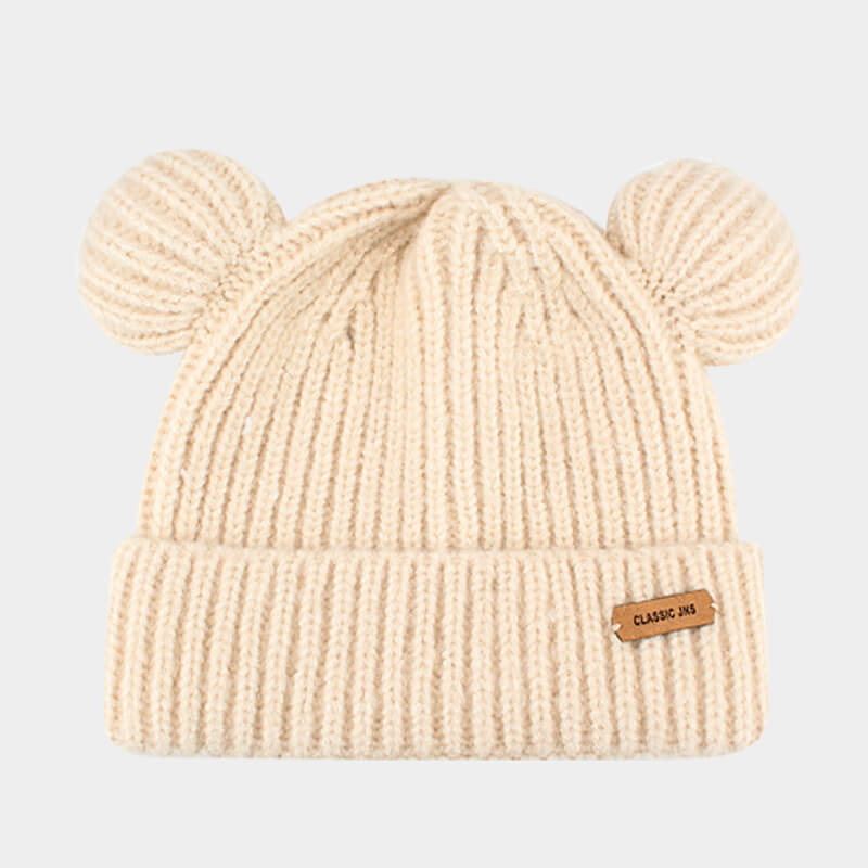 Knitted Bear Ears Winter Aesthetic Hat Knitted Bear Ears Winter Aesthetic Hat