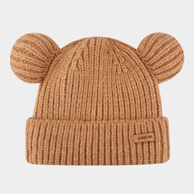 Knitted Bear Ears Winter Aesthetic Hat Knitted Bear Ears Winter Aesthetic Hat