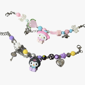 Kuromi and My Melody Kidcore Bracelet - Aesthetic Clothes Shop Kuromi and My Melody Kidcore Bracelet - Aesthetic Clothes Shop