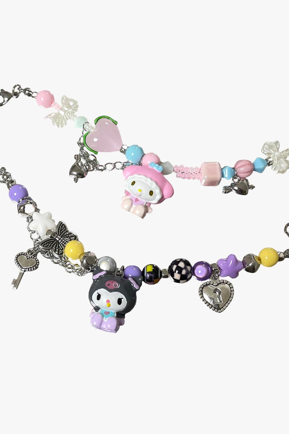 Kuromi and My Melody Kidcore Bracelet - Aesthetic Clothes Shop Kuromi and My Melody Kidcore Bracelet - Aesthetic Clothes Shop