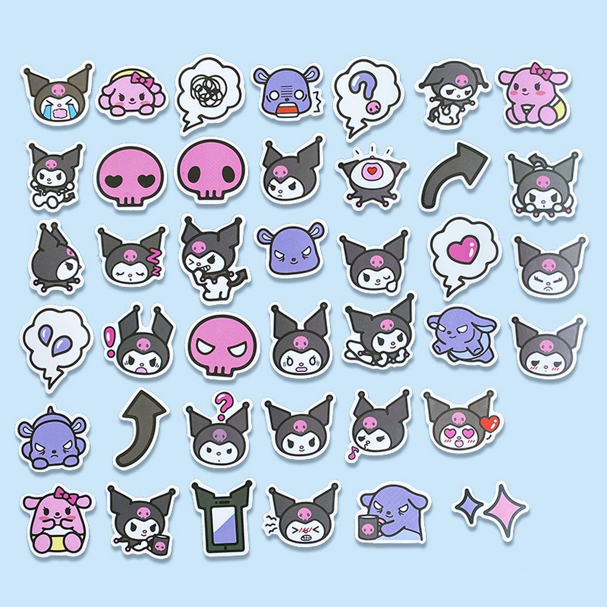 Kuromi Stickers Set Onegai My Melody - Aesthetic Clothes Shop Kuromi Stickers Set Onegai My Melody - Aesthetic Clothes Shop
