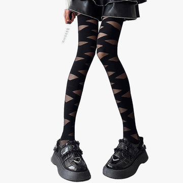 Lace Cross Bandaged Aesthetic Tights
