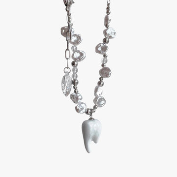 Large Porcelain Tooth Aesthetic Necklace