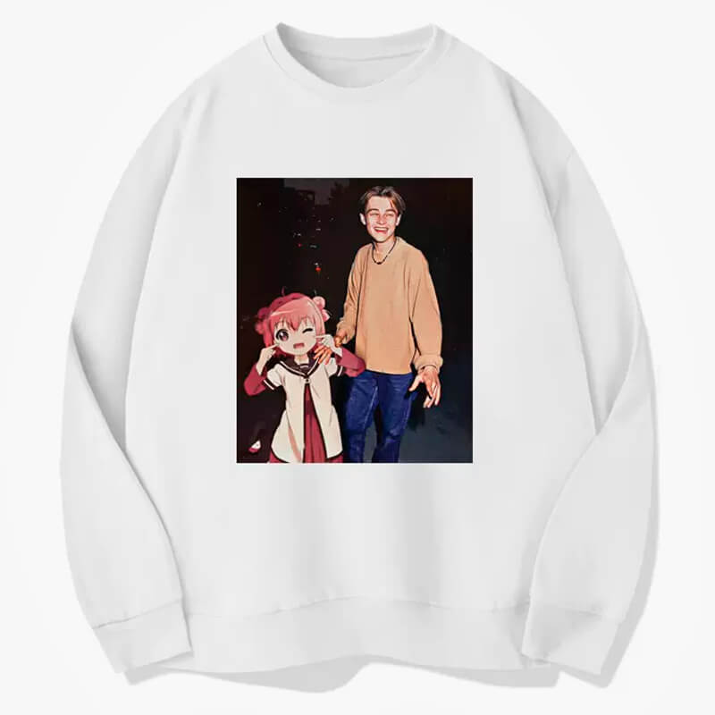 Leonardo DiCaprio and Anime Girl Sweatshirt Animecore Leonardo DiCaprio and Anime Girl Sweatshirt Animecore