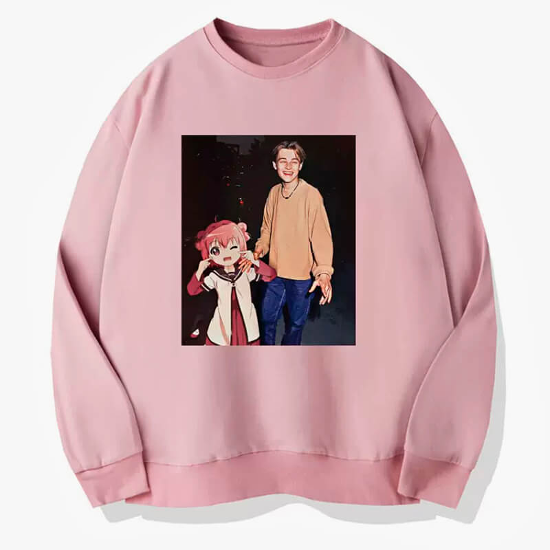 Leonardo DiCaprio and Anime Girl Sweatshirt Animecore Leonardo DiCaprio and Anime Girl Sweatshirt Animecore