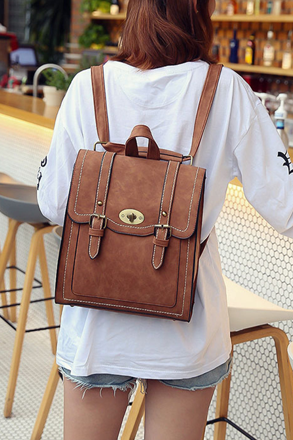 Light Academia College Style Backpack Eco Leather Light Academia College Style Backpack Eco Leather