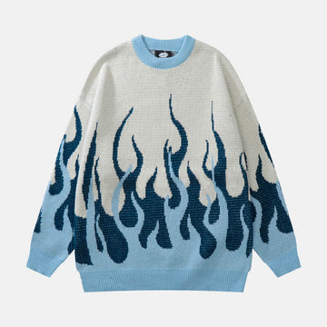 Light Blue Flame Aesthetic Sweater Light Blue Flame Aesthetic Sweater