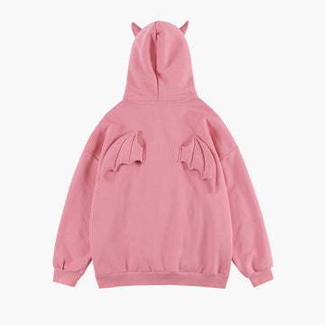 Little Devil Girl Hoodie With Wings Little Devil Girl Hoodie With Wings