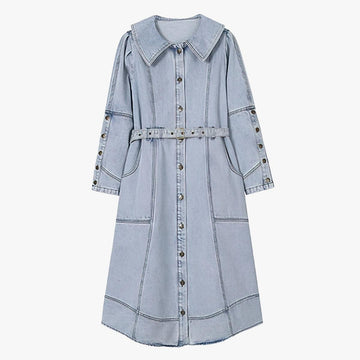 Long Vintage Aesthetic Denim Dress