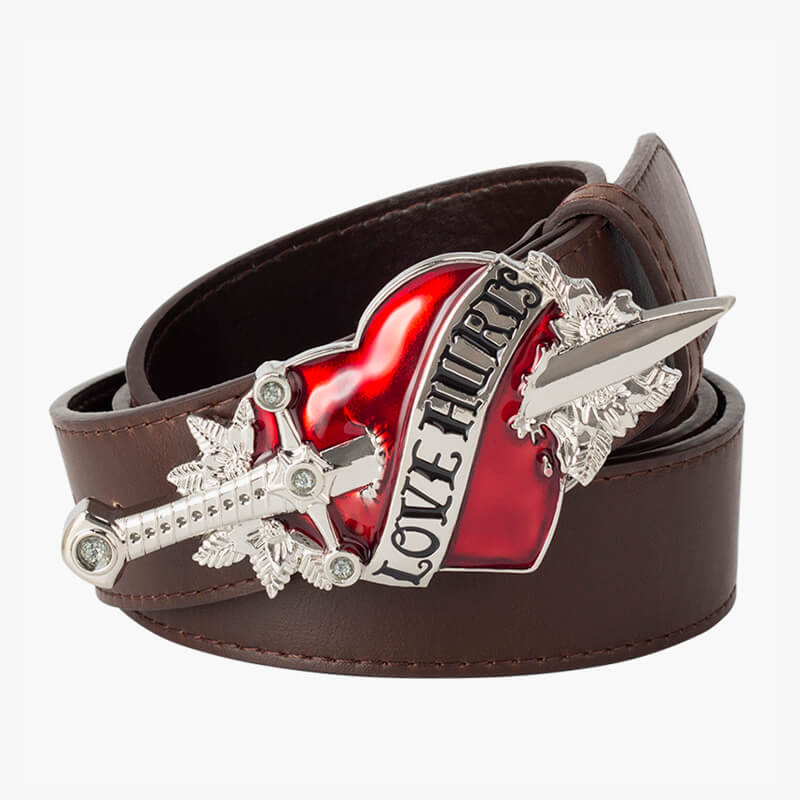 Love Hurts Belt Sword and Heart Buckle Love Hurts Belt Sword and Heart Buckle
